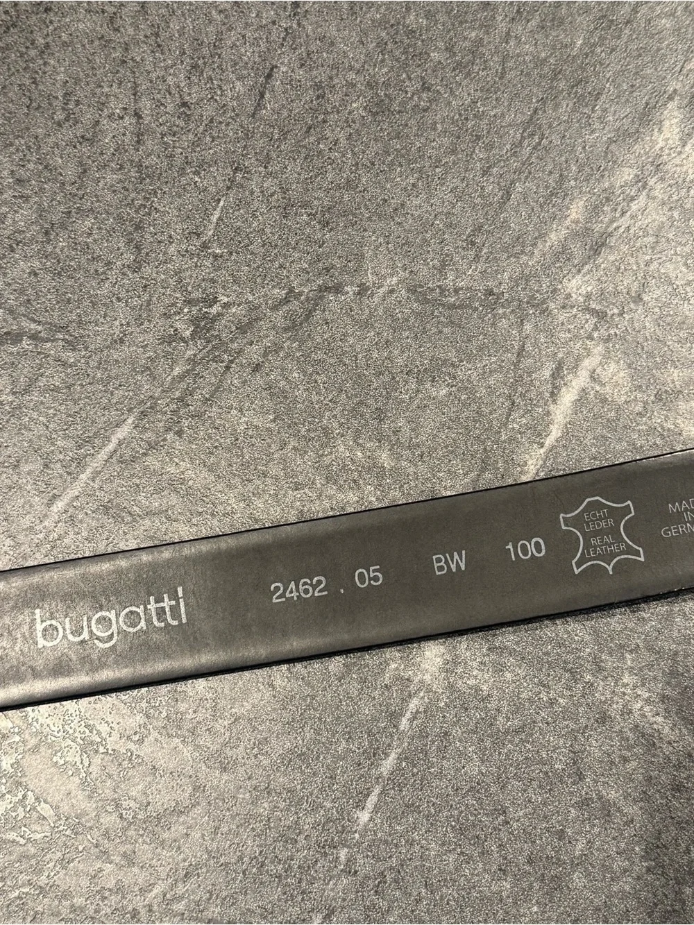 Bugatti 2462 black leather belt men’s size 38 leather Germany